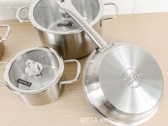 Bộ 4 nồi chảo inox bếp từ Hafele (3 nồi 1 chảo)