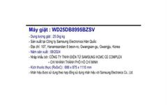 Máy giặt sấy bơm nhiệt Samsung Bespoke AI Heatpump 25/15kg WD25DB8995BZSV