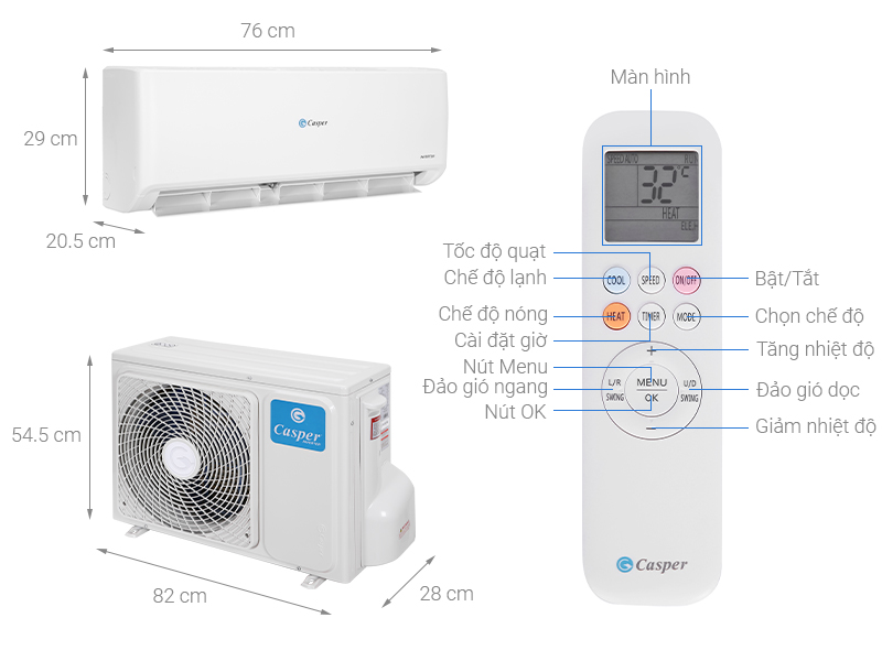 Điều hoà Casper Inverter 1 HP GC-09IS32