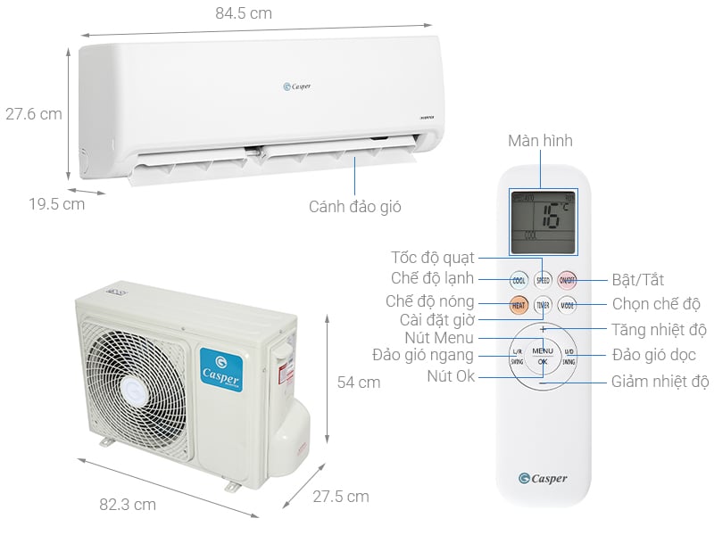 Điều hoà  Casper Inverter 1.5 HP GC-12IS32