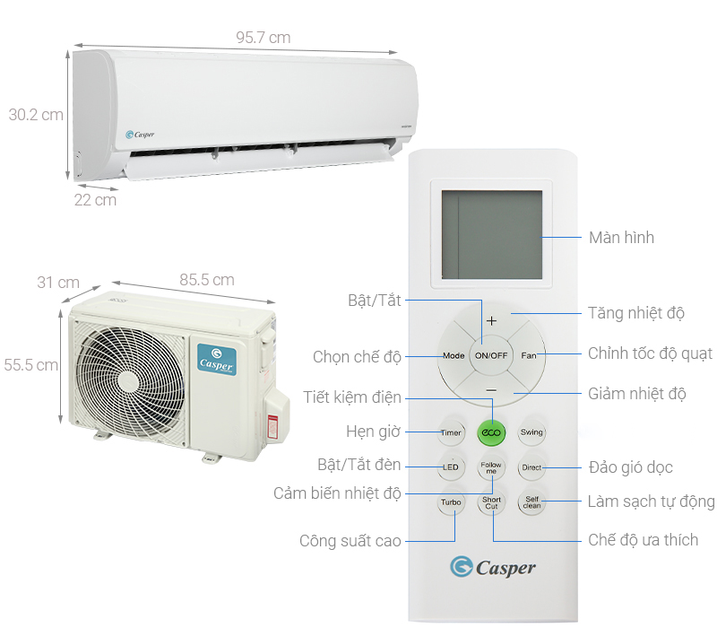 Điều hoà Casper Inverter 2 HP IC-18TL32