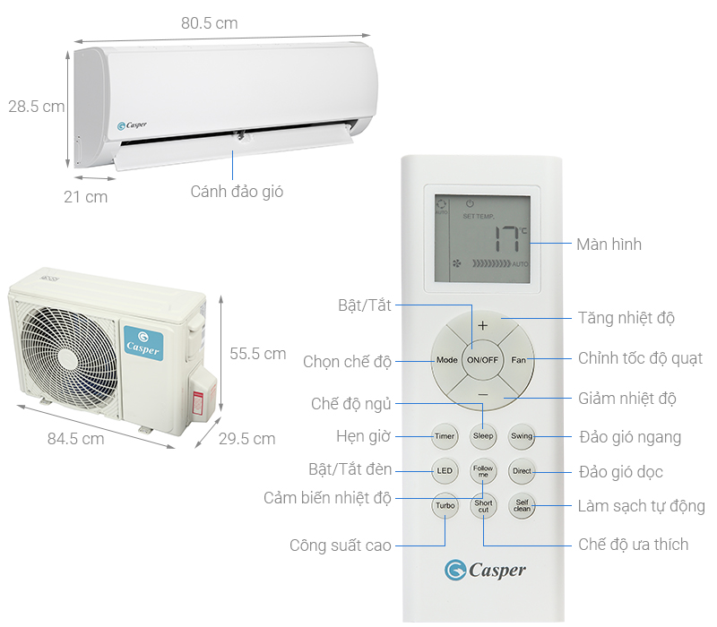Điều hoà Casper 1.5 HP KC-12FC32