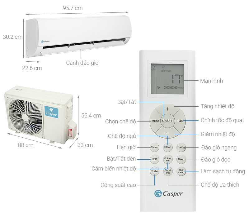 Điều hoà Casper 2 HP KC-18FC32