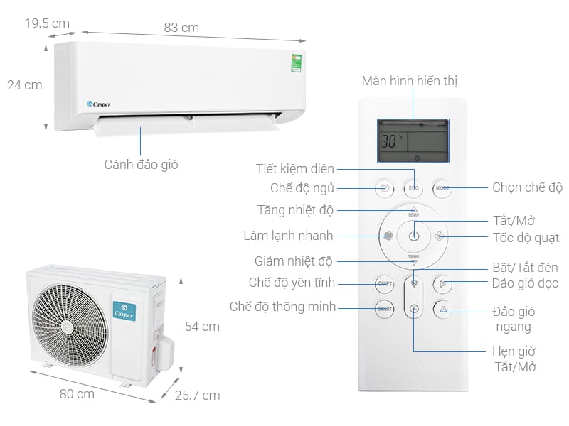 Điều hoà  Casper 1.5 HP LC-12FS32