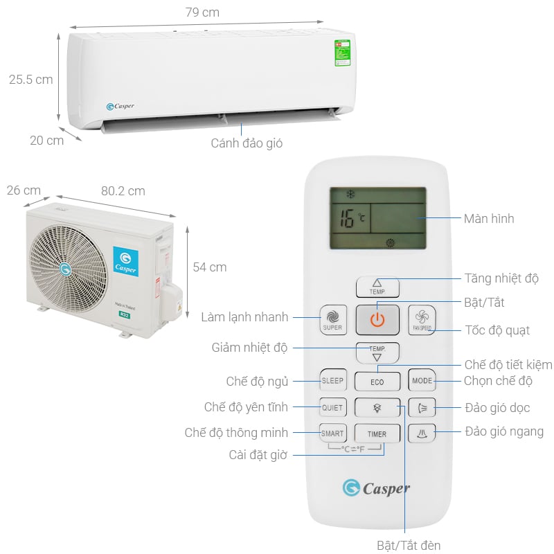 Điều hoà Casper 1.5 HP LC-12TL32