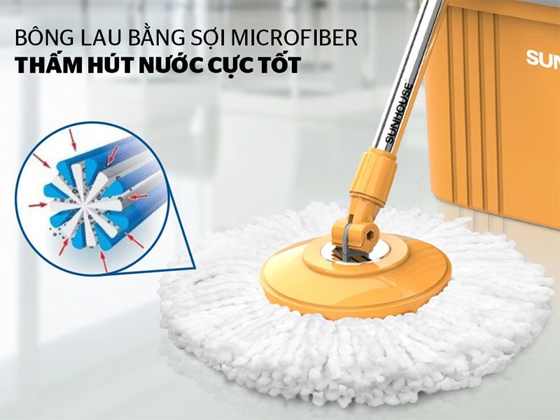 Cây lau nhà xoay 360 độ Sunhouse KS-MO350I