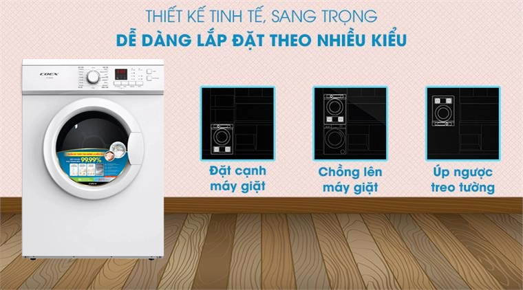 Máy sấy quần áo thông hơi Coex 7,2kg CD-70AVW