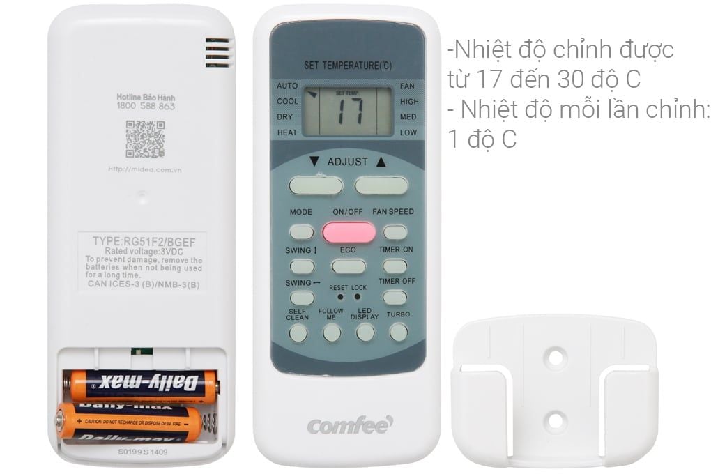 Điều hòa Comfee Inverter 1 chiều 12000 BTU SIRIUS-12ED