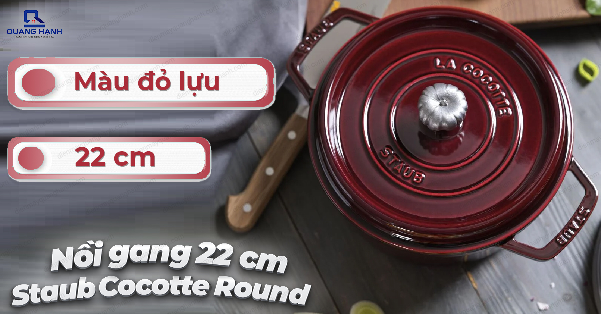 Nồi gang Staub Cocotte Round - 22cm