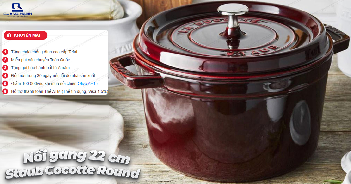 Nồi gang Staub Cocotte Round - 22cm
