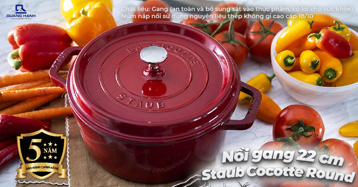 Nồi gang Staub Cocotte Round - 22cm