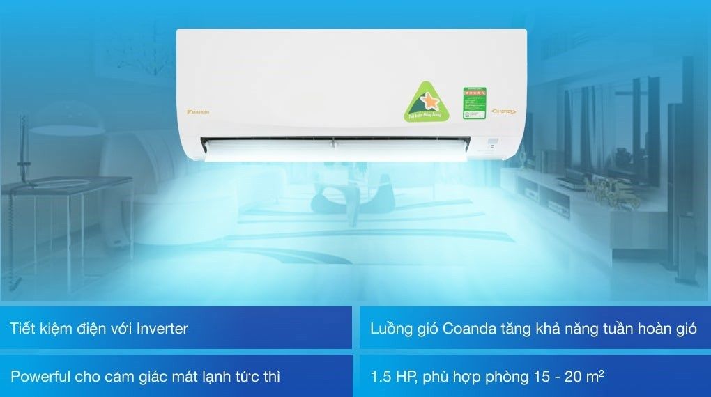 Điều hoà Daikin Inverter 12000 BTU 1 chiều ATKQ35TAVMV