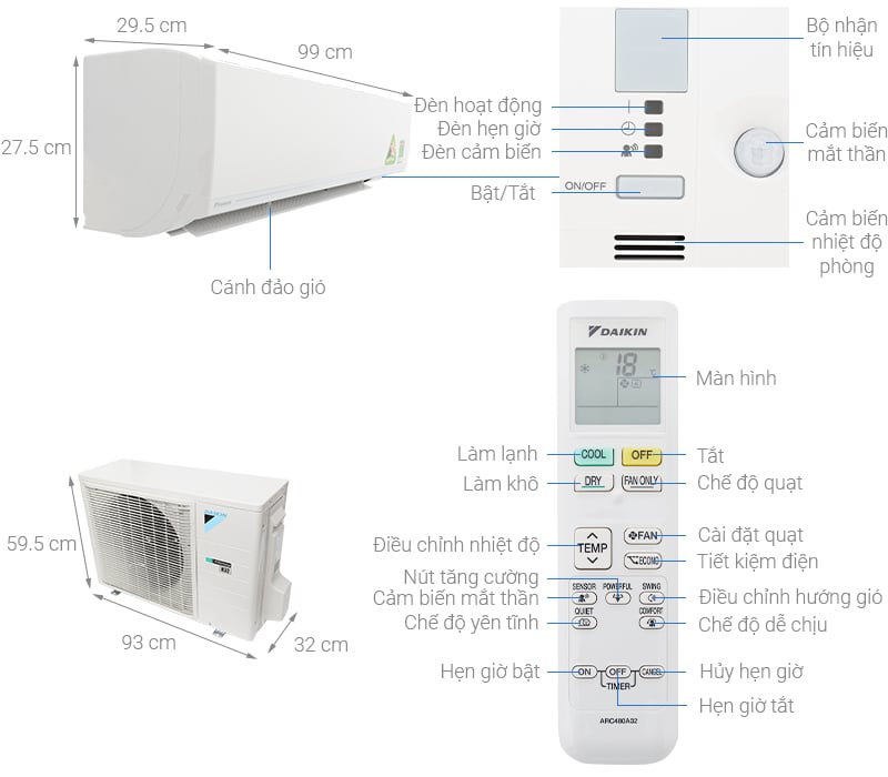 Điều hoà Daikin Inverter 2 HP FTKC50UVMV