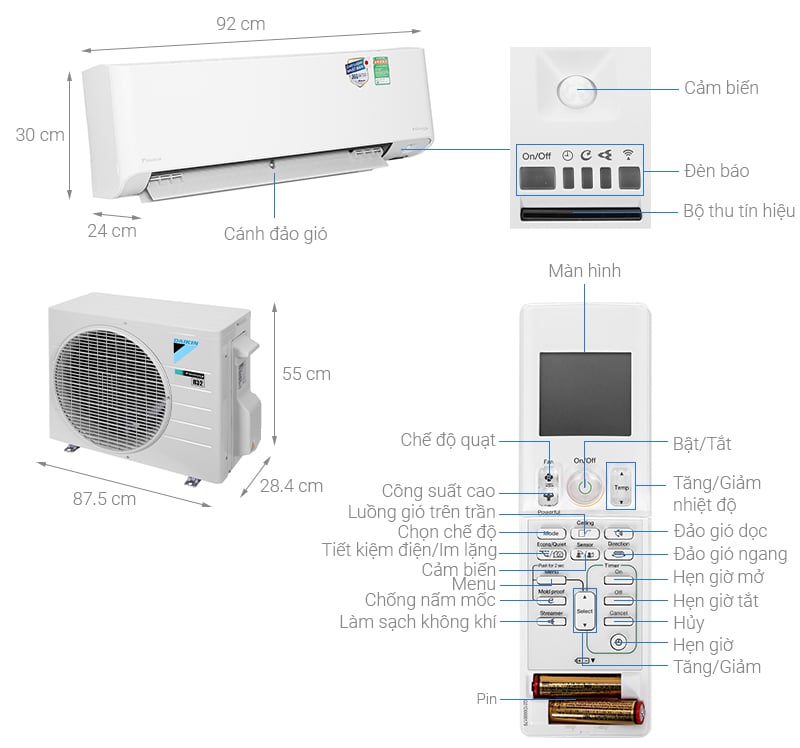 Điều hoà Daikin Inverter 1.5 HP FTKZ35VVMV