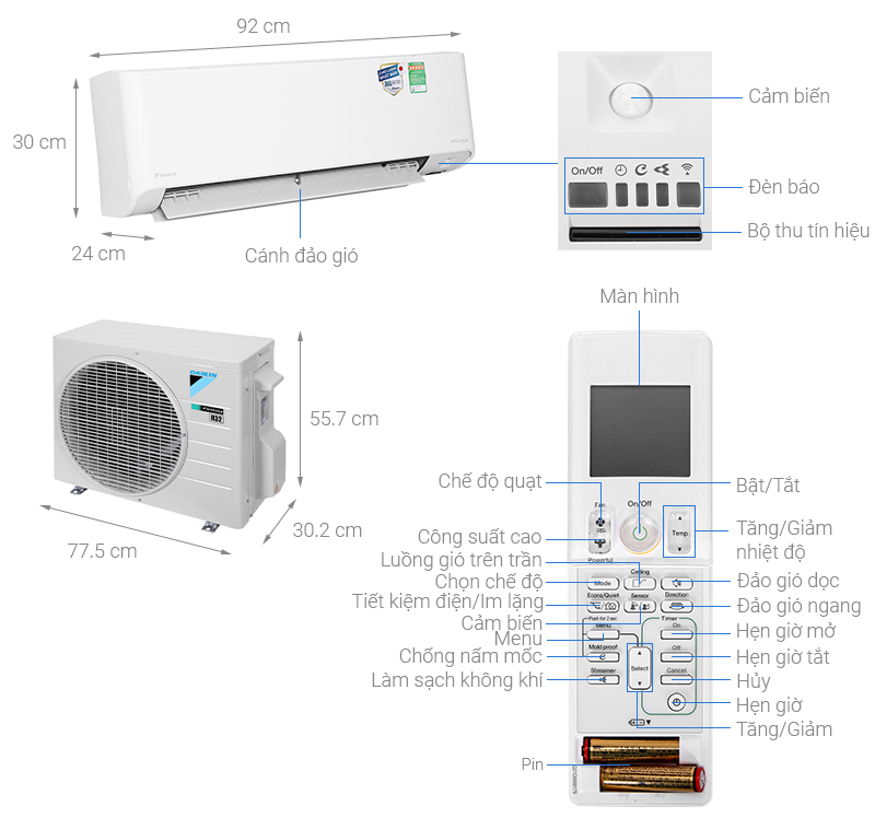 Điều hoà  Daikin Inverter 1 HP FTKZ25VVMV