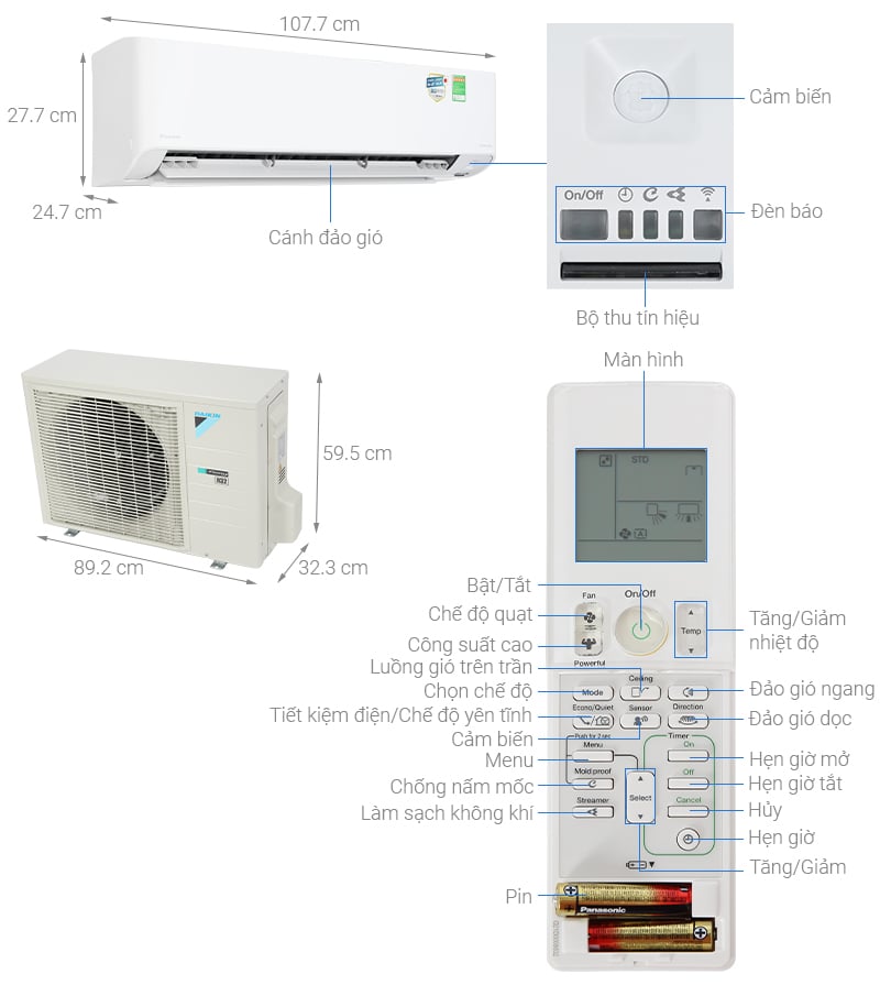 Điều hoà Daikin Inverter 2 HP FTKZ50VVMV