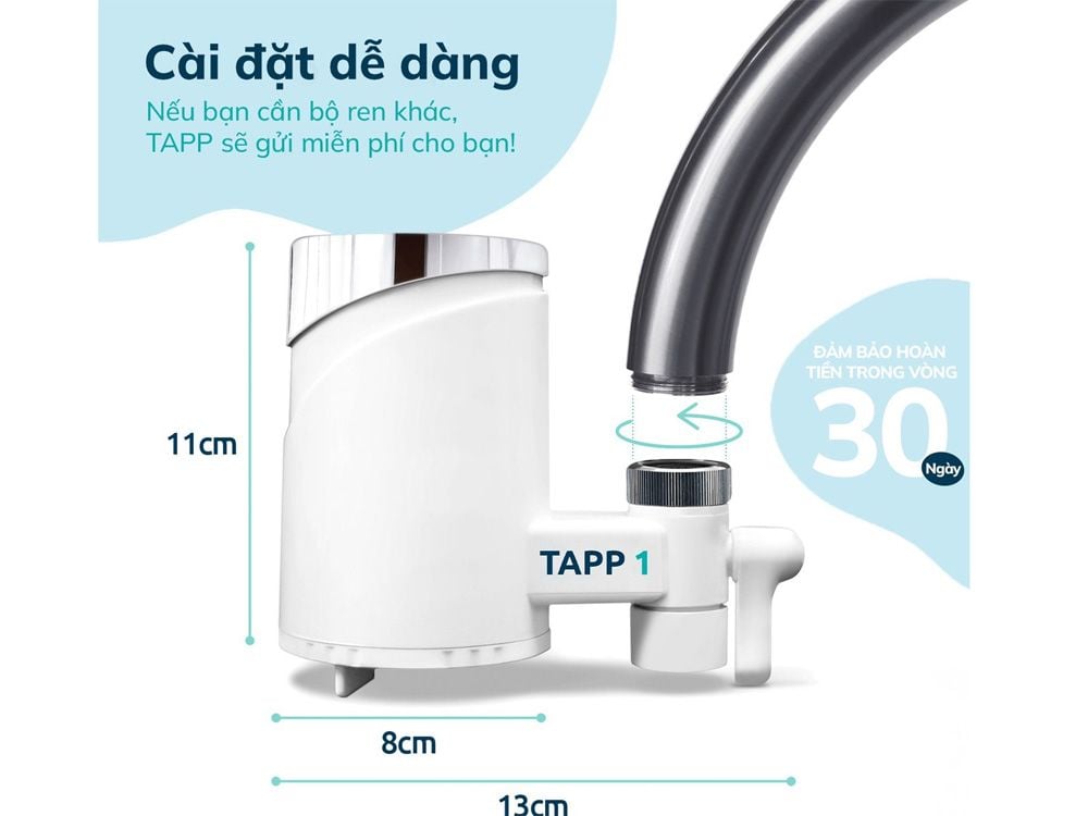 Đầu lọc nước tại vòi Tapp Ultra Model T1-UF