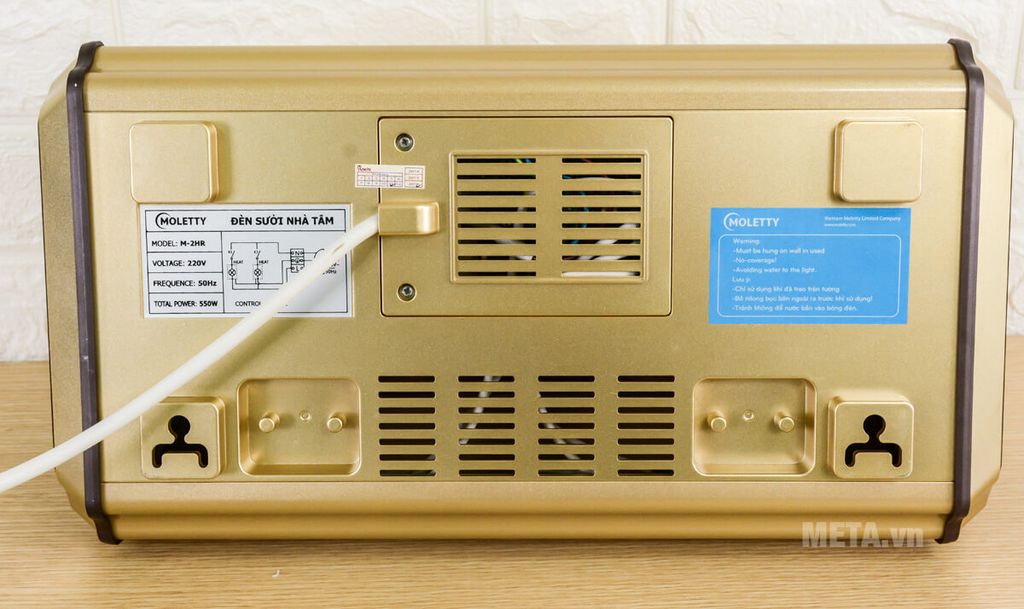 Đèn sưởi nhà tắm 2 bóng Moletty M-02HR (có điều khiển từ xa)