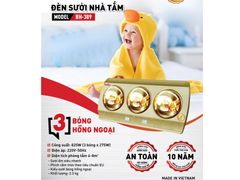 Đèn sưởi nhà tắm 3 bóng Saiko BH-389