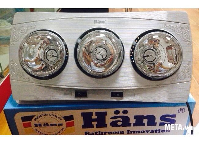 Đèn sưởi nhà tắm hồng ngoại Hans 3 bóng H3B
