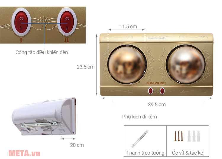 Đèn sưởi nhà tắm chính hãng