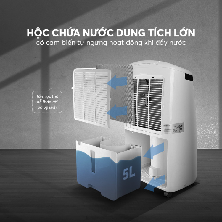 Dung tích bình chứa nước là 5 lít