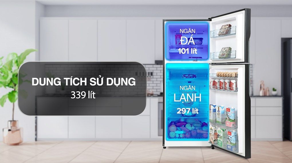 Tủ lạnh Hitachi Inverter 339 lít R-FVX450PGV9 GBK (2 cánh)