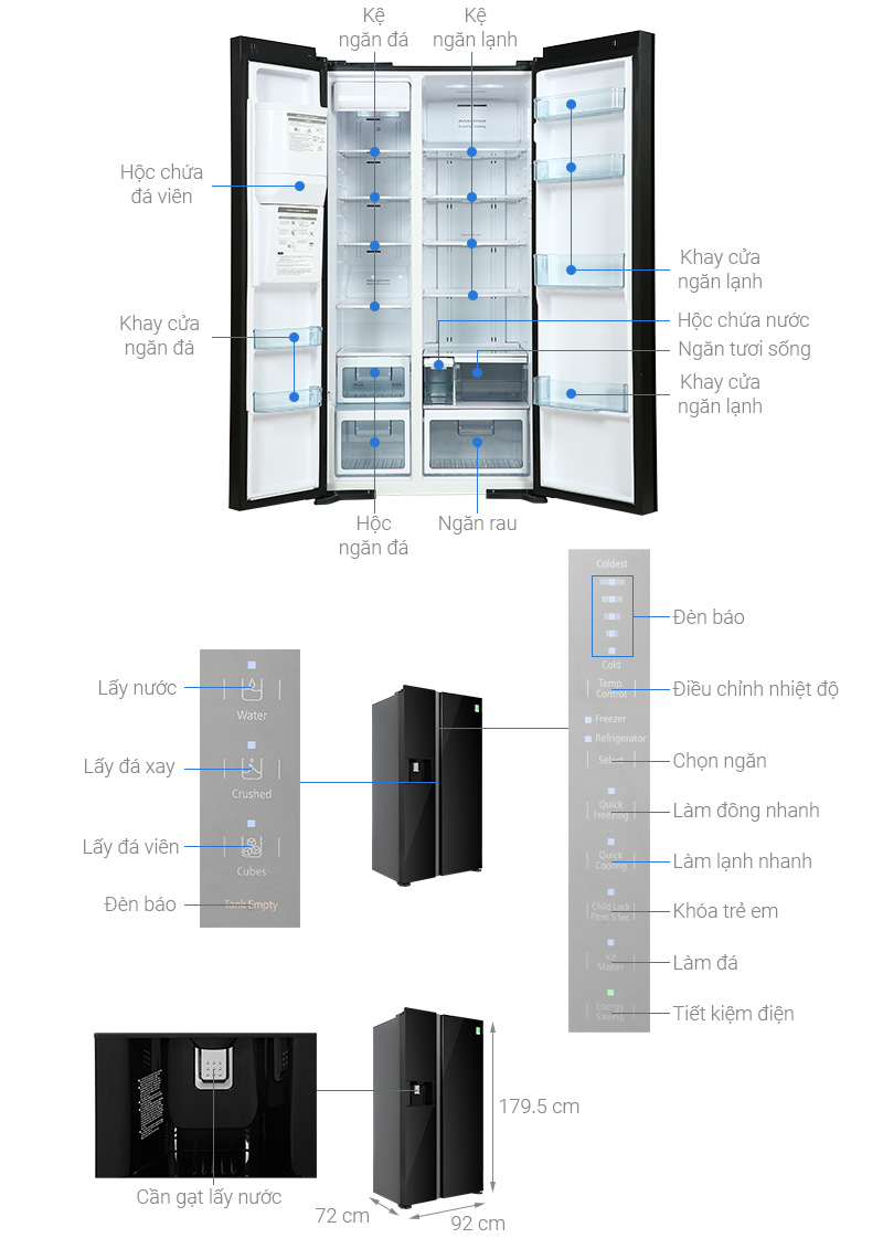 Tủ lạnh Hitachi Inverter 573 lít R-SX800GPGV0 GBK