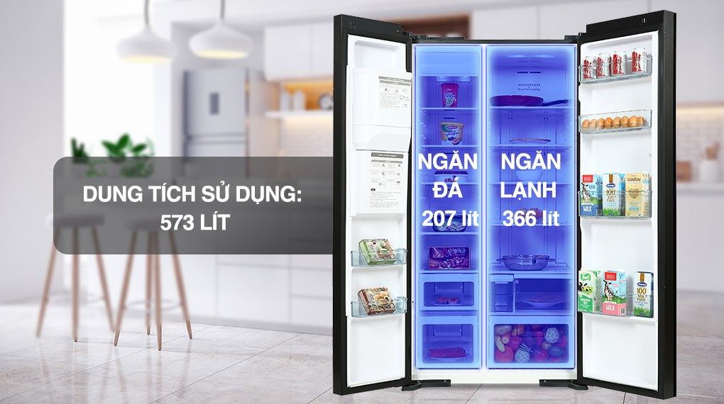 Tủ lạnh Hitachi Inverter 573 lít R-SX800GPGV0 GBK (Side By Side)