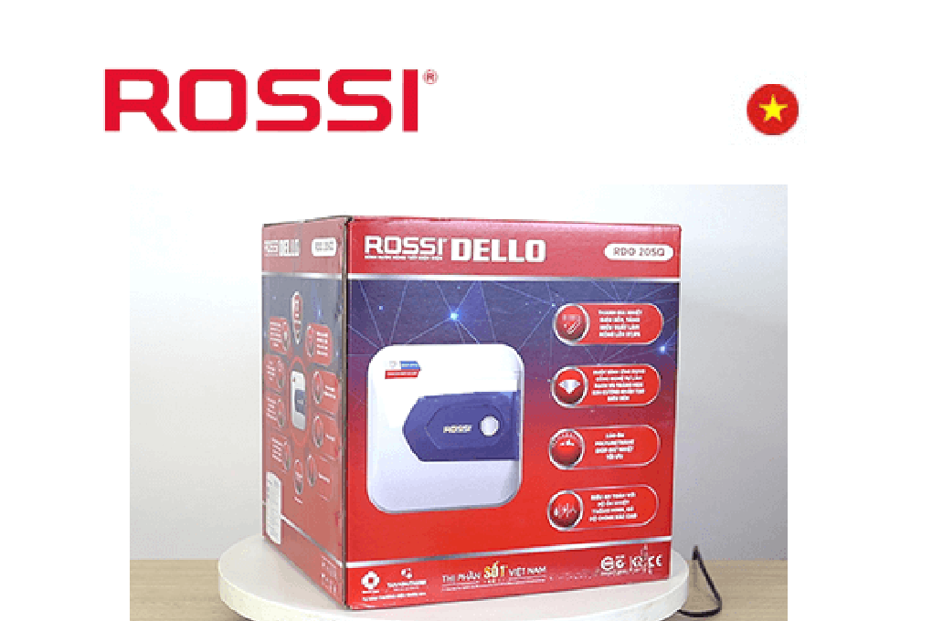 Bình Nóng Lạnh Vuông Gián Tiếp 15L Rossi Dello RDO 15SQ