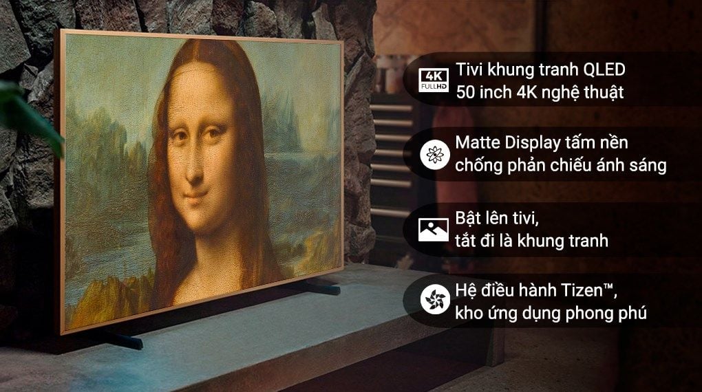 Smart Tivi Samsung Khung Tranh The Frame QLED 4K 50 inch QA50LS03B [ 50LS03B ] - Chính Hãng