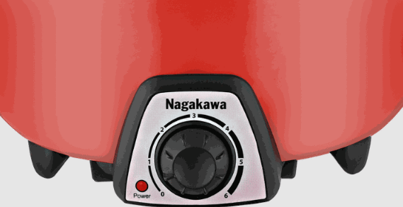 Bảng điều khiển núm xoay 6 mức độ hoạt động của nồi lẩu điện đa năng Nagakawa NAG1904