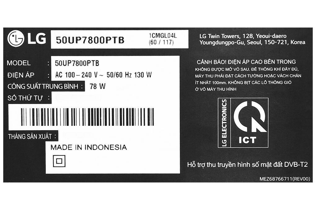Smart Tivi LG UHD 4K 50 inch 50UP7800PTB [ 50UP7800 ] - Chính Hãng