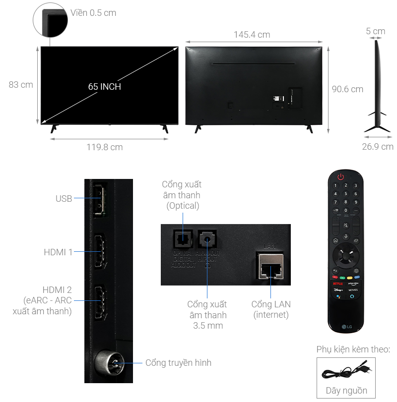 Smart Tivi LG 4K 65 inch 65UP7750PTB