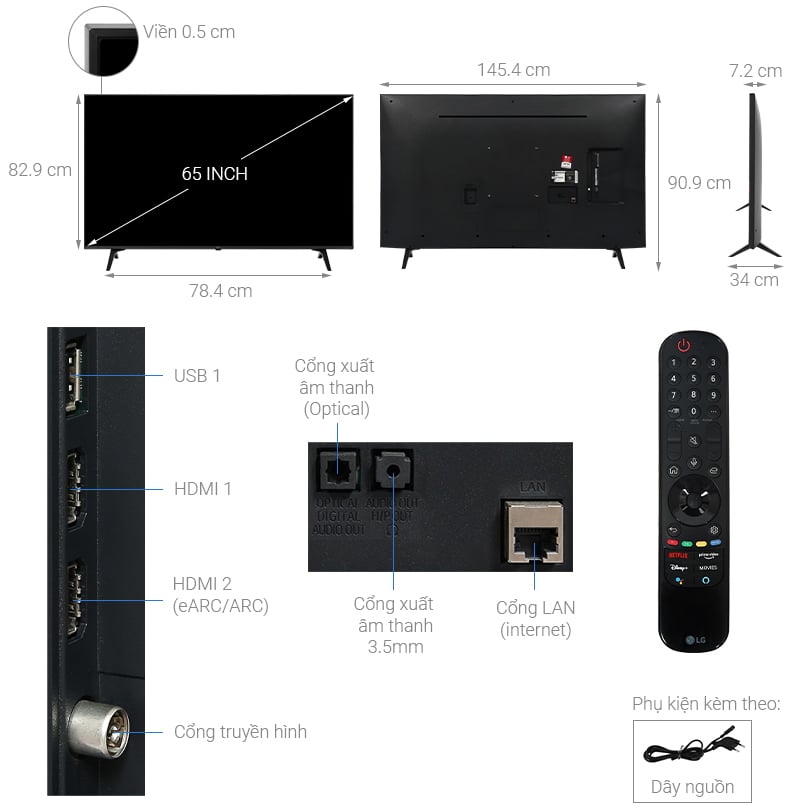 Smart Tivi LG 4K65UP7800PTB