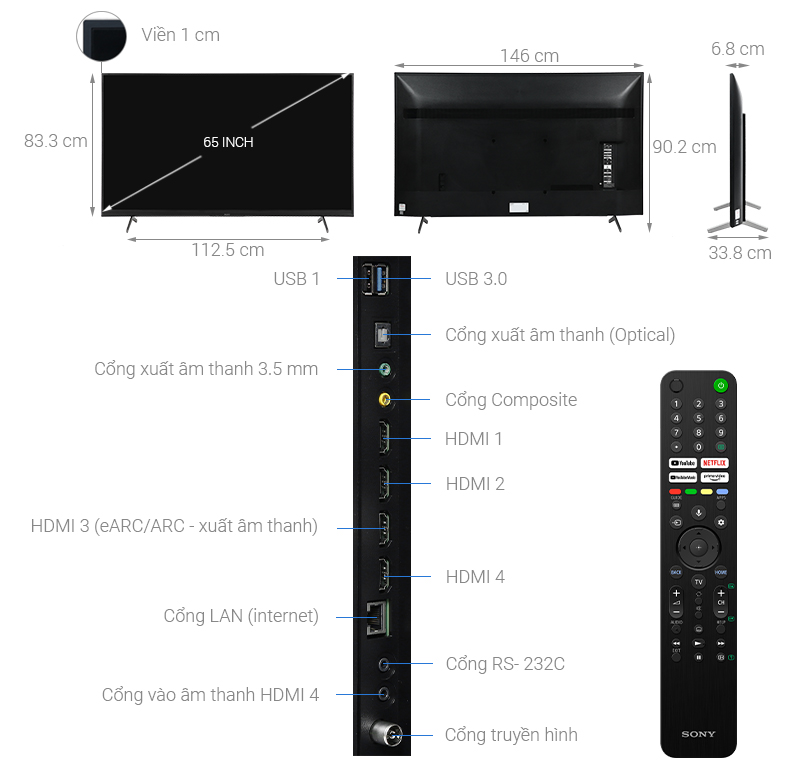 Android Tivi Sony 4K 65 inch KD-65X80J