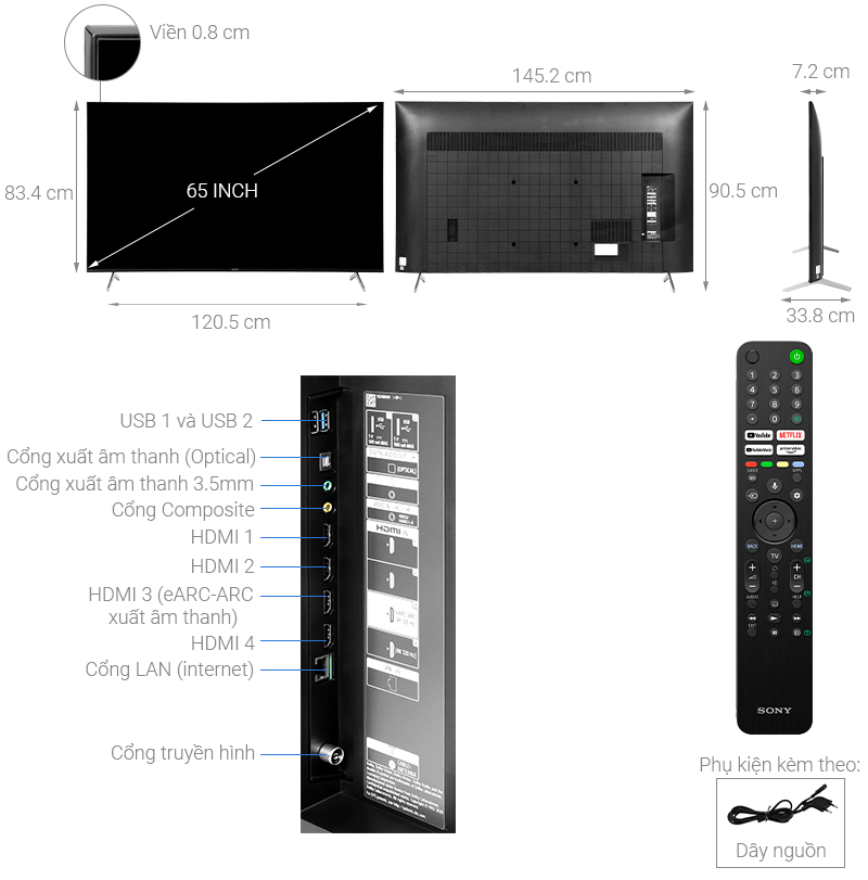 Android Tivi Sony 4K 65 inch KD-65X85J