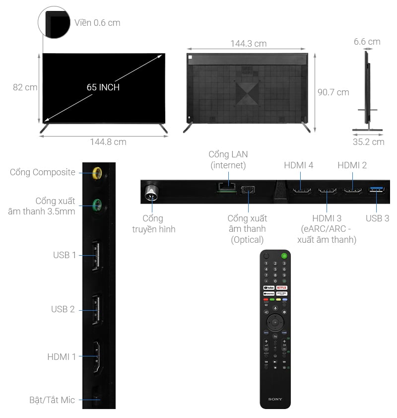 Android Tivi Sony 4K 65 inch XR-65X95J