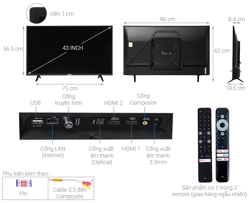 Android Tivi TCL 43 inch L43S5200