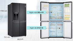 Tủ lạnh LG Inverter 494 lít GR-D22MB (4 cánh)