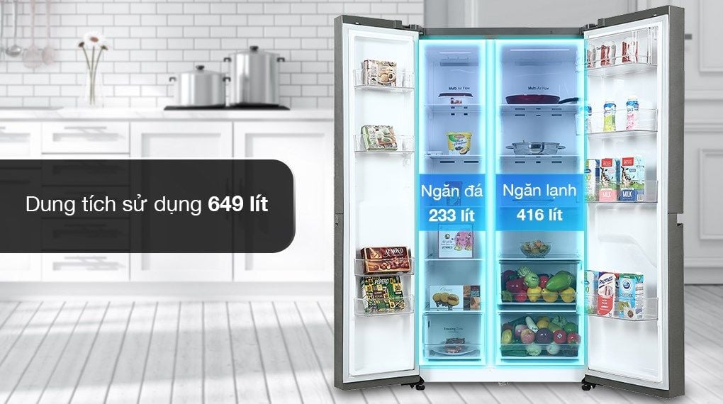 Tủ lạnh LG Inverter 649 lít GR-B257JDS (2 cánh)