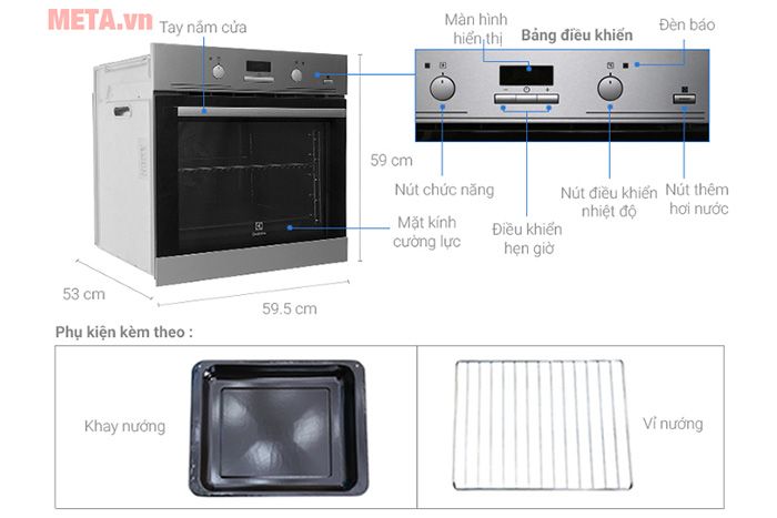 Lò nướng âm Electrolux EOB3434BOX (72 lít)