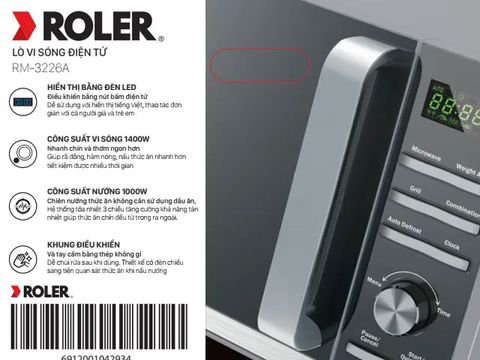 Lò vi sóng điện tử có nướng 25 lít Roler RM-3226A