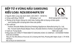 Bếp từ ba vùng nấu Samsung NZ63B5046FK/SV