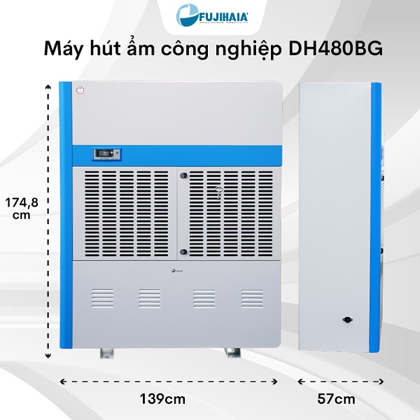 Kích thước máy hút ẩm Fujihaia DH480BG
