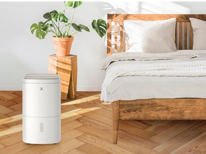 Máy hút ẩm Electrolux EDH10TRBW1 có công suất hút ẩm lên tới 20 lít/ngày, phù hợp sử dụng trong phòng ngủ