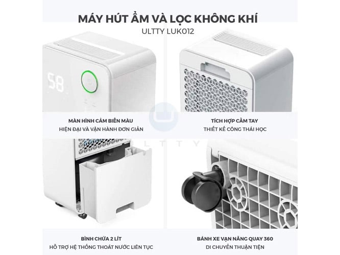 Máy hút ẩm có bánh xe LuKO12