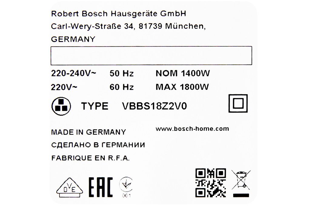 Máy hút bụi Bosch BGN21800 (1800w)