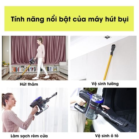 Máy hút bụi cầm tay không dây 2 trong 1 Dibea D18