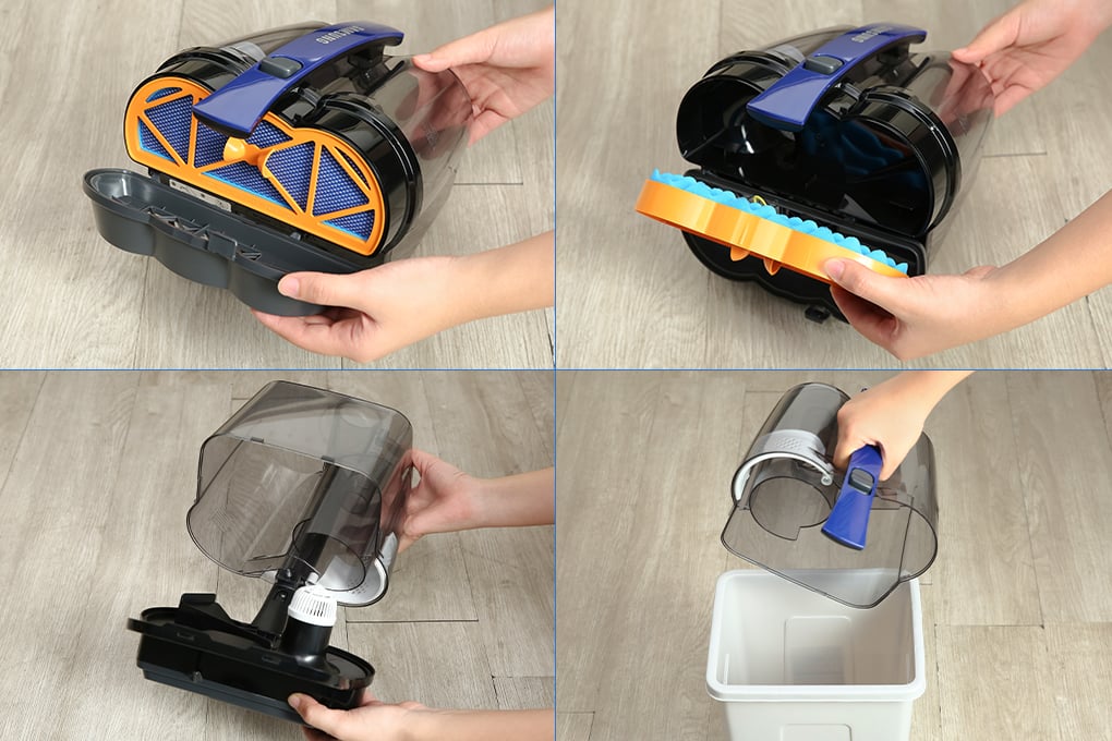 Thao tác đổ bụi Samsung VCC8836V36/XSV